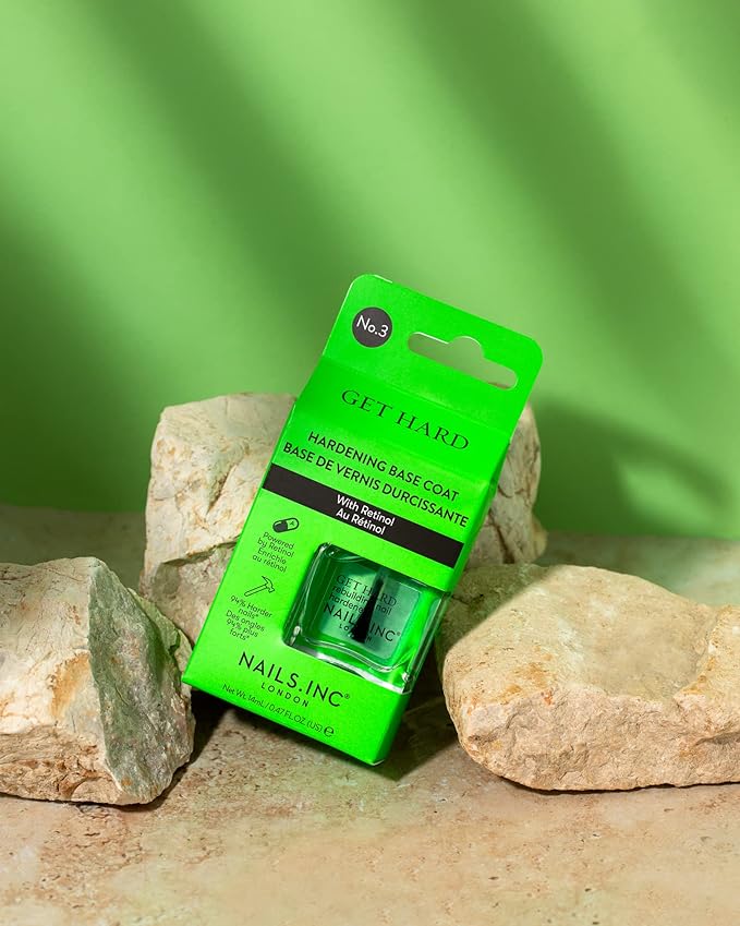 Nails.INC Get Hard Base Coat, Hardening Base Coat Infused with Retinol, Protects and Smooths Nails, Chip Resistant, Cruelty Free, Vegan