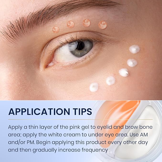 Dual Eye Cream with Advanced Retinol, Peptides, Caffeine for Puffy Eyes and Dark Circles, Wrinkles, Anti Aging, Under Eye Bags Treatment, Instant Tightener, Fragrance Free, 0.68 OZ