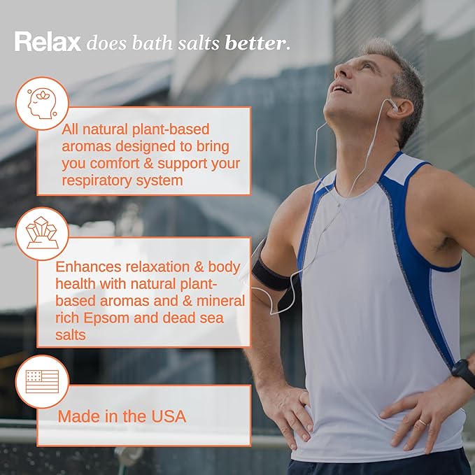 Relax Spa & Bath, Epsom & Dead Sea Salts, Aromatherapy Bath Salts for Hot Tub, Bath, or Spa, Infused with Magnesium, Recover Athletic Soak Therapy