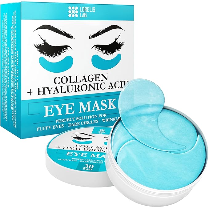 Under Eye Patches for Puffy Eyes, Dark Circles, Dull Skin - Natural Moisturizing Support - Help with Wrinkles and Fine Lines - Under Eye Mask with Hyaluronic Acid, Collagen, Caffeine - 30 Pairs