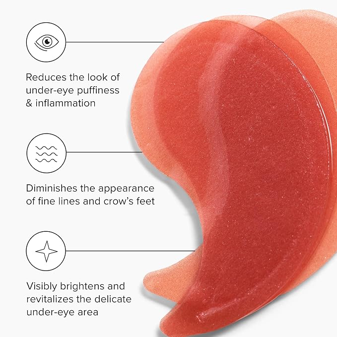 DRMTLGY Brightening Eye Masks (30 Pairs) - Caffeine Eye Masks for Dark Circles and Puffiness with Hyaluronic Acid, Eye Patches for Puffy Eyes - 2 pack