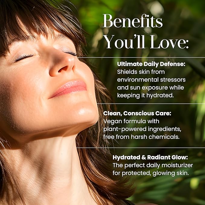 Hylunia Triple Defense Day Lotion | Age-Defying Moisturizer | Vitamin C, Turmeric & Titanium Dioxide | Hydrate, Protect & Rebuild Collagen | Clean, Non-Toxic Formula | All Skin Types | 1.7 fl. oz.