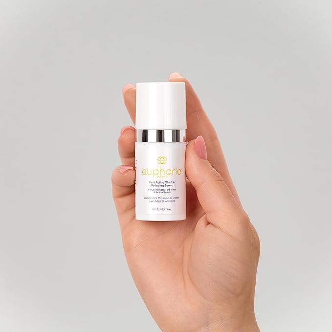 Euphorie Rapid Reduction Eye Serum - Advanced Formula - Anti Aging Serum Visibly Reduces Under-Eye Bags, Wrinkles, Fine Lines & Crow's Feet Instantly - Instant Face Lift Cream .5 Fl Oz (15ml)