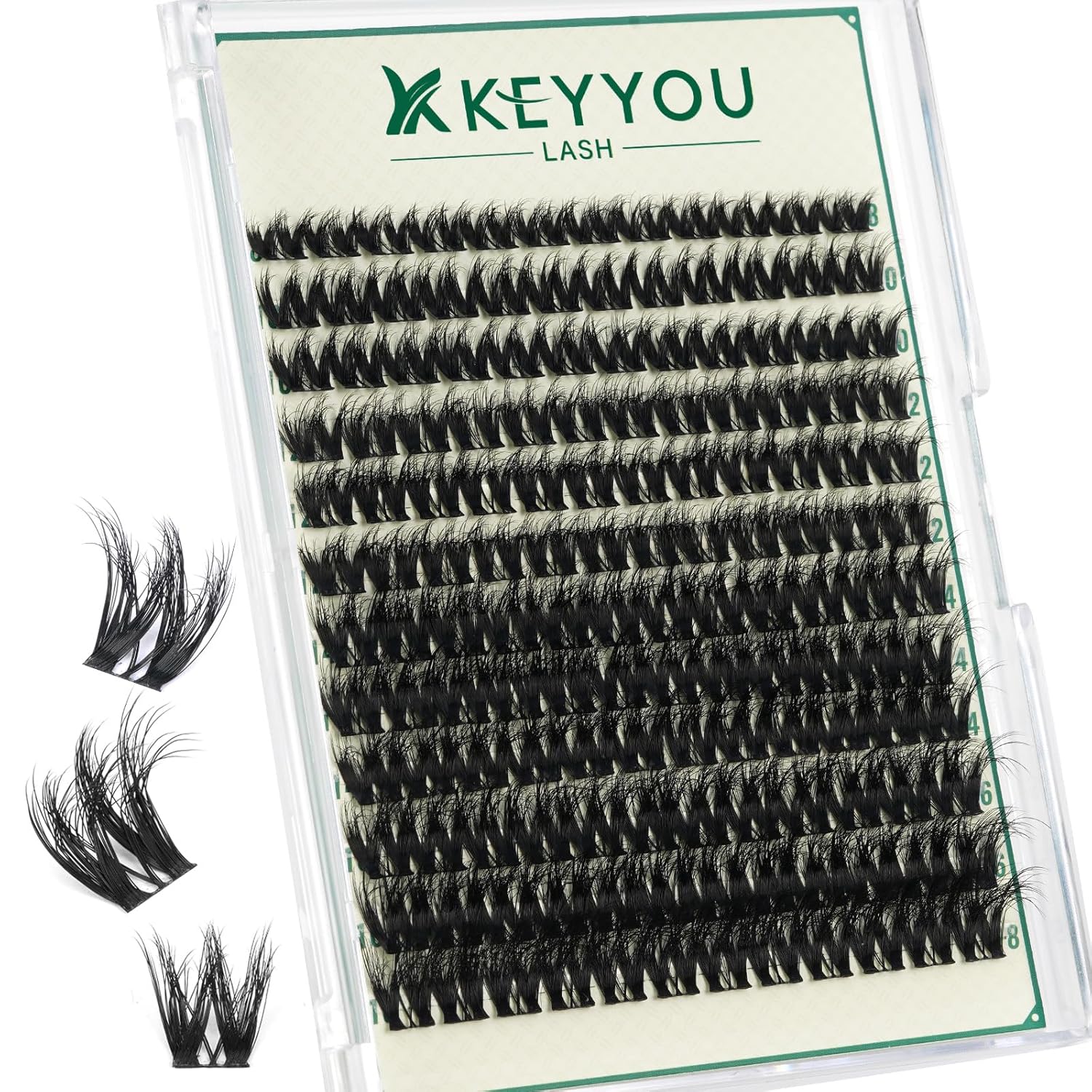 KEYYOULASH Flora Lash Cluster DIY Eyelash Extensions 144pcs 3D Curl 8-18MIX Lashes Extension Eyelash Clusters Long Classic Individual Lashes Fluffy and Soft Wispy Volume Lashes (F01,D-8-18MIX 3D)