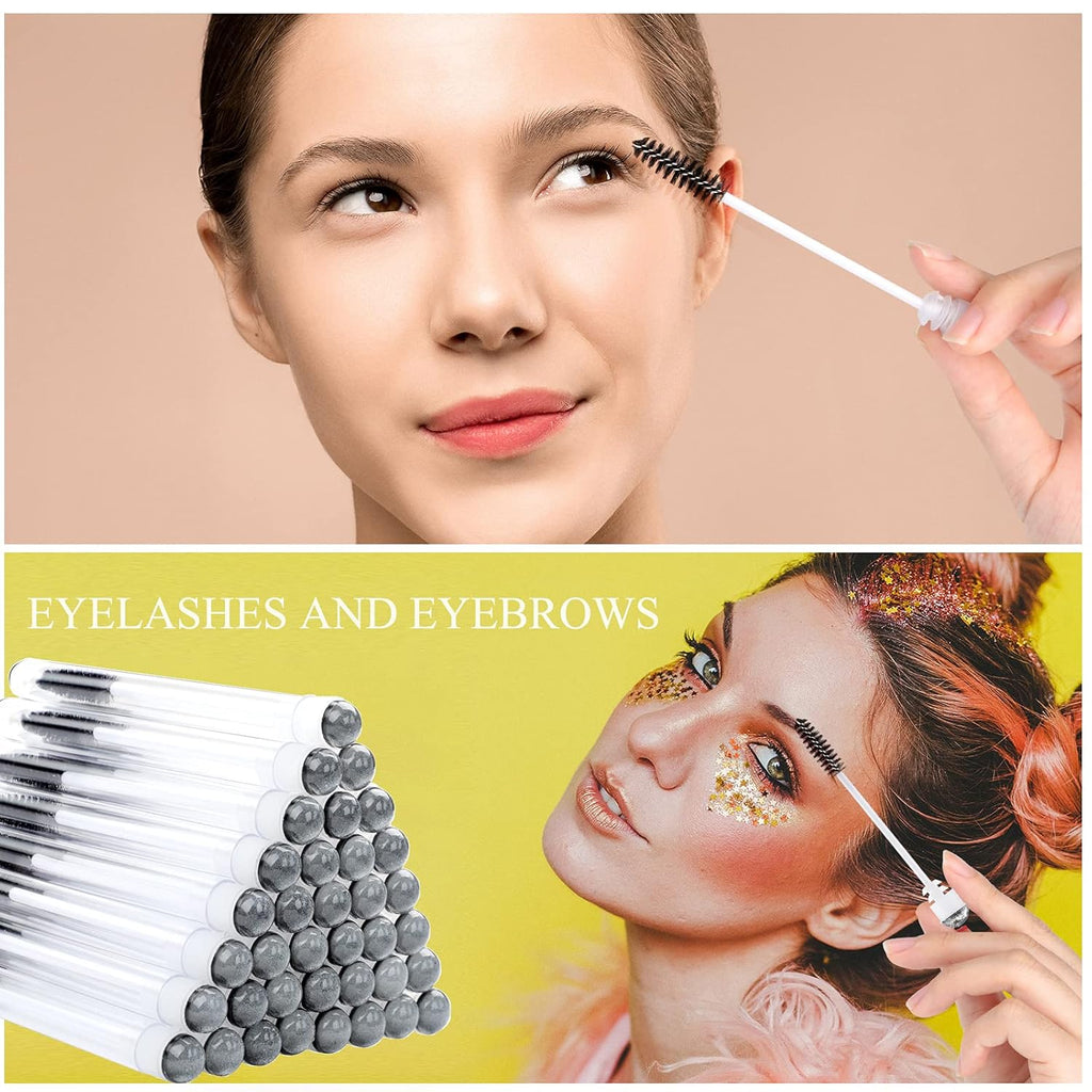 20 Pieces Disposable Mascara Brushes Eyelash Brush Lash Wand Diamond Mascara Wands with Tube Makeup Tool Lash Spoolies Sanitary Brushes Lash Extension Supplies (tube sky black 20)