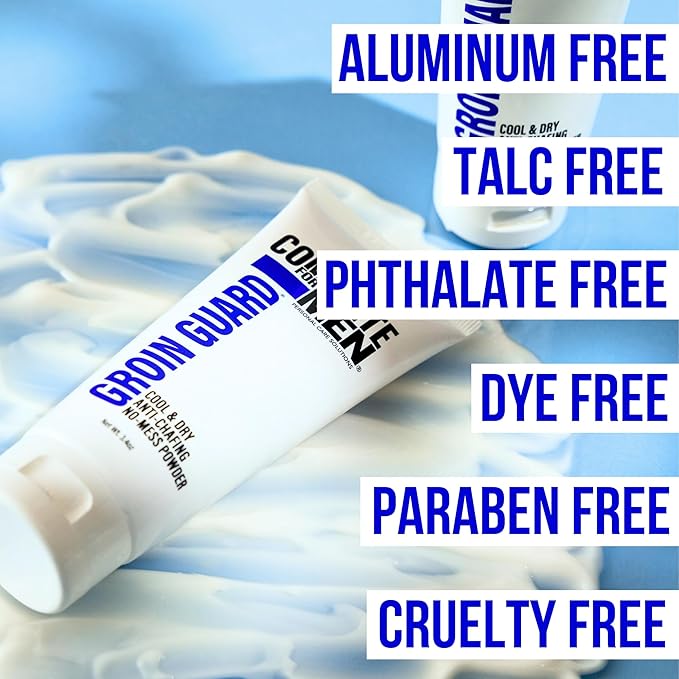 Groin Guard Anti Chafing Cream: Talc Free, Aluminum Free, Natural Odor Control, Anti Fungal Cream for Men, Non Greasy, Cool & Dry, Friction Defense, Chafe Protect for Private Parts