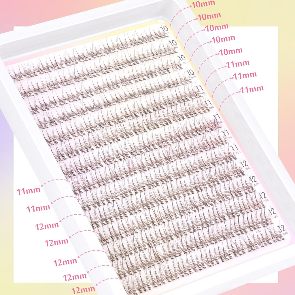 Brown Lash Clusters Wispy Eyelash Clusters Eyelash Extensions Natural Cluster Lash Extensions 168pcs CD-Curly DIY Individual Lashes