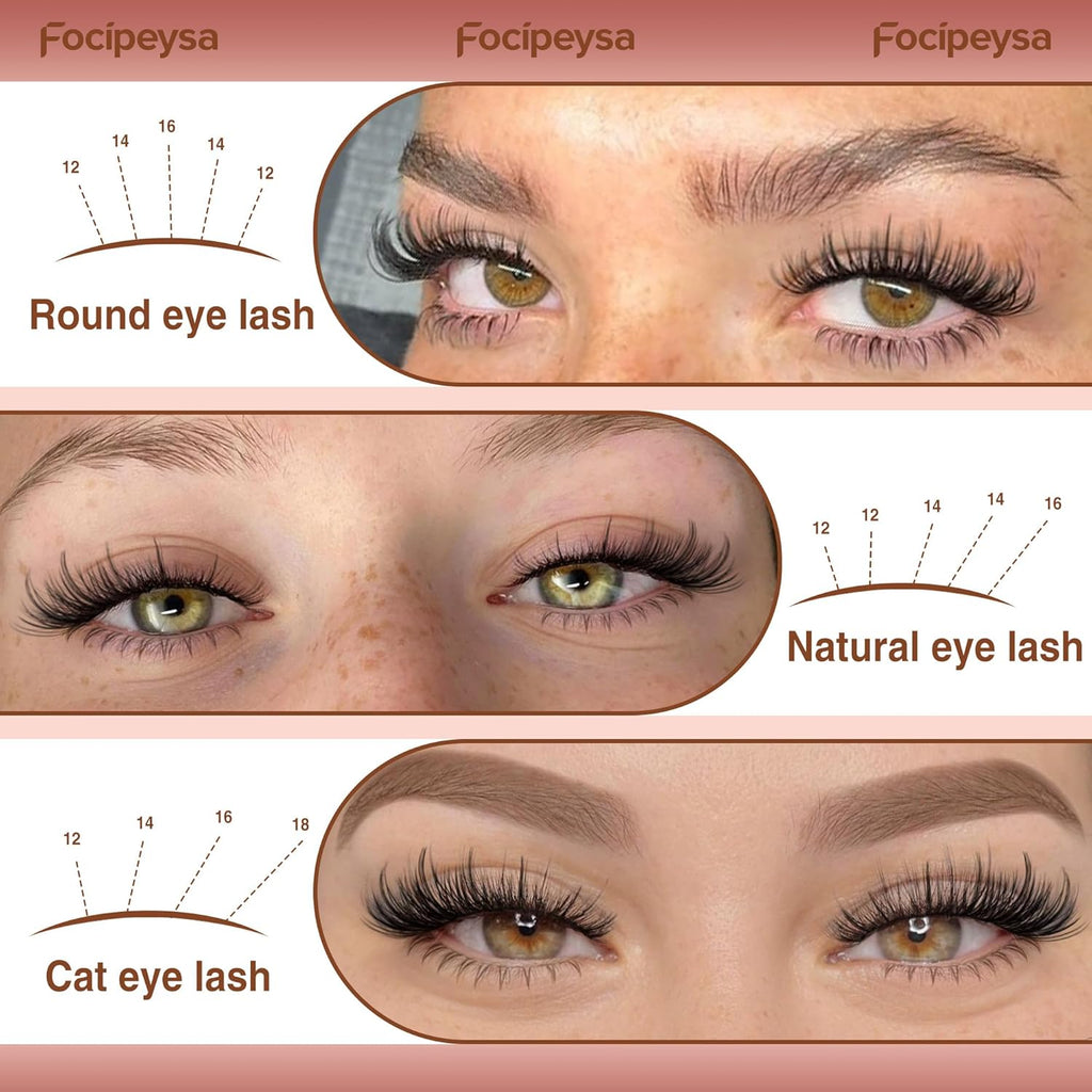 Focipeysa Natural Wispy Lash Clusters Manga Eyelash Clusters Spiky Eyelash Extensions C Curl Individual Lashes Extensions Spike Individual Lashes 12-18mm with Bottom Lashes Clusters DIY Lash at Home