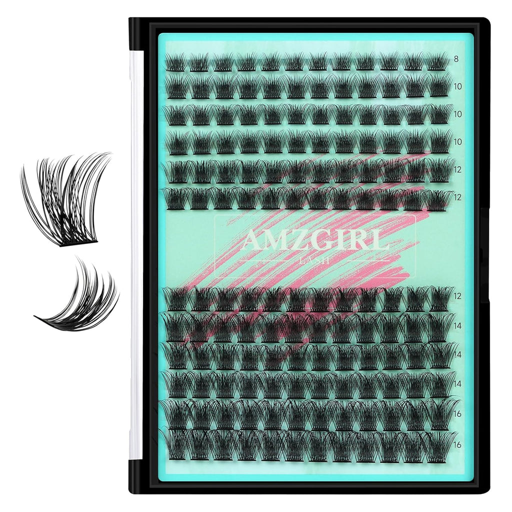 Lash Clusters 144Pcs Eyelash Extension Midnight Lashes Extensions Natural Cluster Lashes for Individual Eyelashes Extension by AMZGlRL(D-Mix8-16mm)