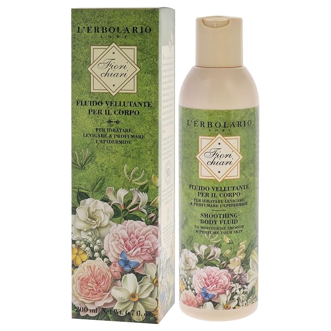 LErbolario Fiorichiari Smoothing Body Fluid, 6.6 oz - Body Lotion - With Extracts of White Lily - Floral Fruity Scent - Moisturizing - Cruelty-Free