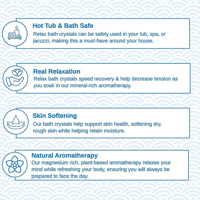 Relax Spa & Bath, Epsom & Dead Sea Salts, Aromatherapy Bath Salts for Hot Tub, Bath, or Spa, Infused with Magnesium, Mothers Day Gifts & Gifts for Mom, Tropical Rain Scent