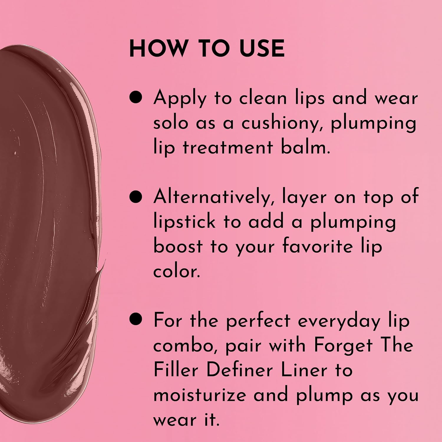 LAWLESS Forget the Filler Lip Plumping Line Smoothing Tinted Balm, Amaretto, Brown, 0.09 Ounce