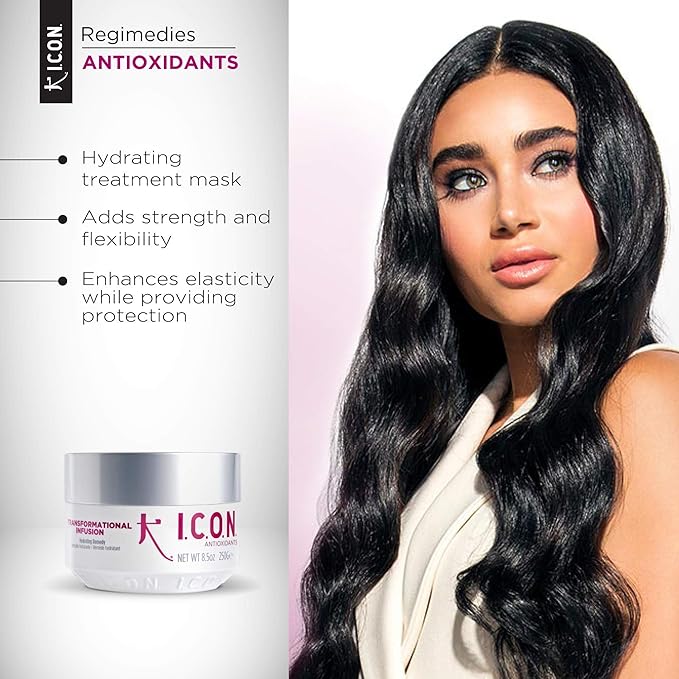 I.C.O.N. Transformational Infusion Hydrating Treatment Mask, Adds Strength & Flexibility, Vegan & Cruelty Free, 8.5 oz