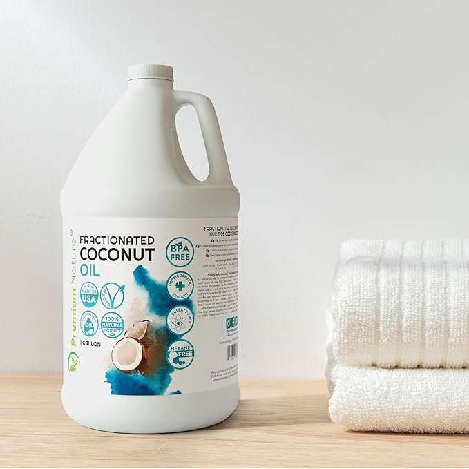 Fractionated Coconut Oil Massage Oil - Cold Pressed Oil Best Carrier Oil for Essential Oils Mixing Body Oils for Women Dry Skin Moisturizer Coconut Oil for Skin, Coconut Oil Hair Oil Body Oil 1 Gallon