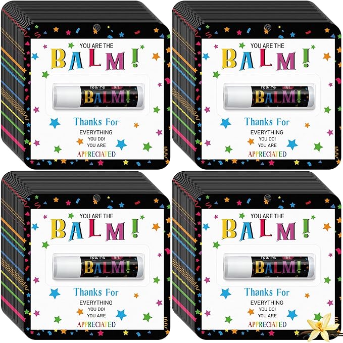 90 Pack Teacher Appreciation Gifts Bulk Lip Balms Employee Staff Team Thank You Gifts Nurse Volunteers Pastor Appreciation Party Gifts Favors for Women Men Coworkers Club You're the Balm
