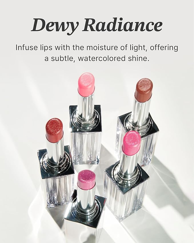 Glint Glow Lip Balm (Sienna Breeze, 0.1oz) - Moisturizing Stain Lipstick with Shine for Natural Lips, Tinted Treatment. Luxurious Korean Skin Care Makeup. Chapped, Dry, Cracked