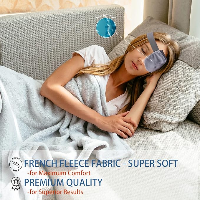 Single Moist Heat Eye Compress Pad, Microwavable, Eye Mask for Dry Eye, Good for Pink Eye, Blepharitis and Stye Eye, Reusable Gel Eye Mask with Storage Pouch