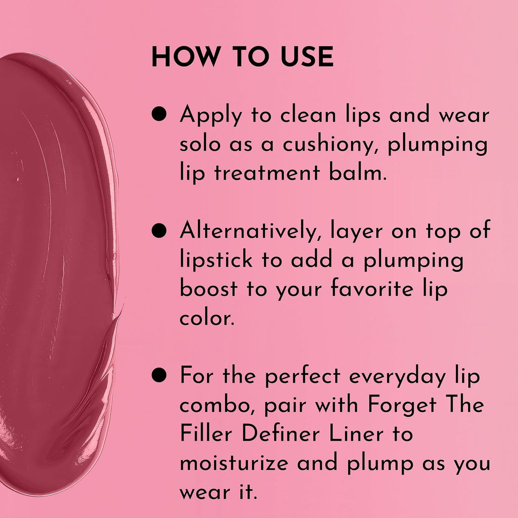 LAWLESS Forget the Filler Lip Plumping Line Smoothing Tinted Balm, Lover, Pink, 0.1 Ounce / 2.9 g