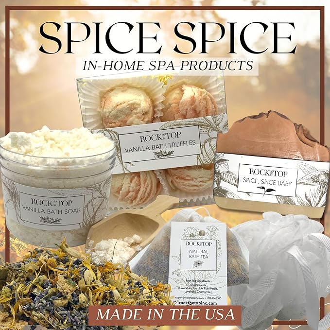 Relaxation Gifts for Women. 6 Self Care Gifts, Mineral-Rich Vanilla Bath Salt, Pumpkin Spice Bath Soap, Bath Bomb Truffles. Spa kit That Will Leave her Skin so Soft.