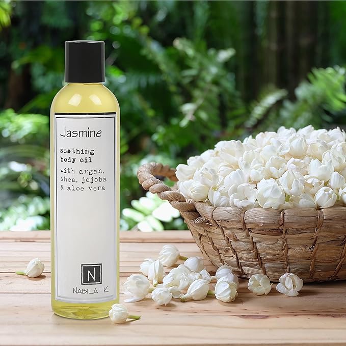Jasmine Body Oil, 9 oz Moisturize & Nourish with Argan & Coconut Oil - Vitamin C Enriched - Naturally Derived, Vegan-Friendly
