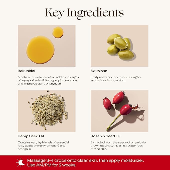 Trilogy Bakuchiol+ Booster Treatment, Natural Retinol Alternative, 0.51 fl oz