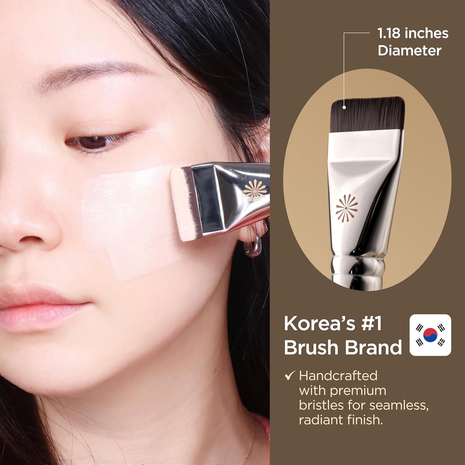 Korean Piccasso Brush FB11 Spatula Brush – Professional Foundation Brush for Liquid Makeup, Flat and Soft Bristles for Seamless Application, Ideal for Liquid Foundation and Cream Face Makeup