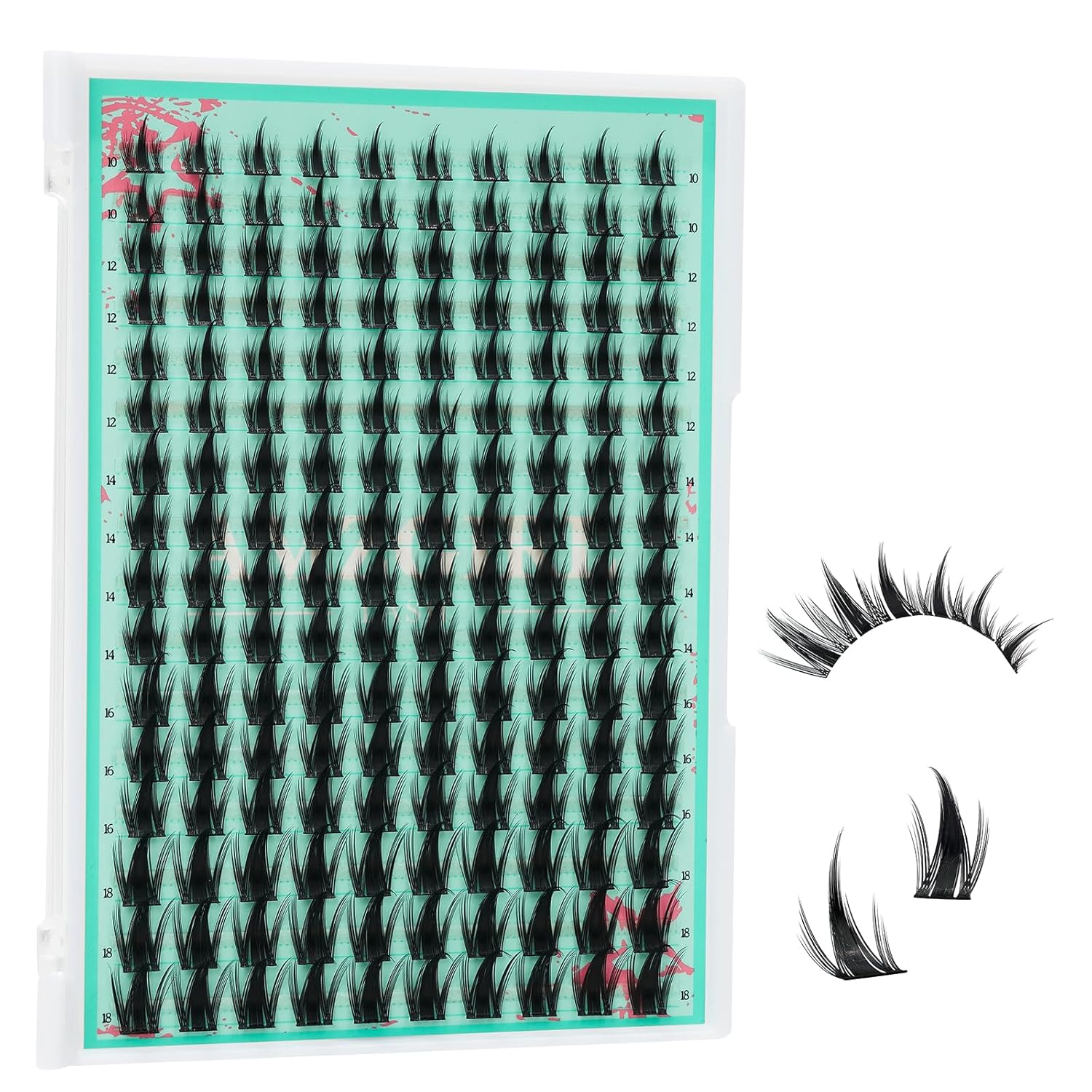 Lash Clusters 160PCS Fairy Eyelash Clusters with Manga Eyelashes Wide Stem Cluster Eyelash Extensions Natural Individual Lashes Cluster for Beginner Use at Home(Lily,C-Mix10-18mm)
