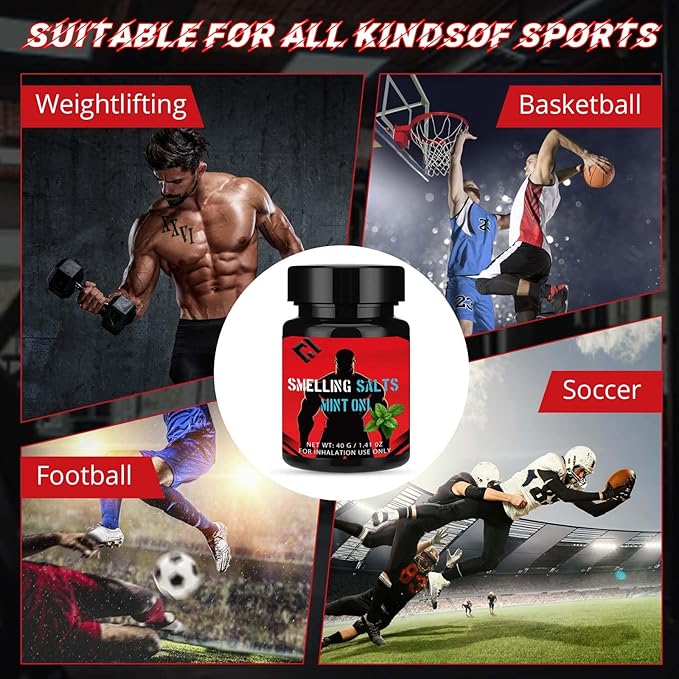 Smelling Salts,Smelling Salts for Athletes in Powerlifting, Hockey, Football & More, Instant Energy Boost, Enhanced Focus & Motivation,40G(Sealed Oni)-02 (1, Sealed Oni-red) (Sealed Oni) (Mint)