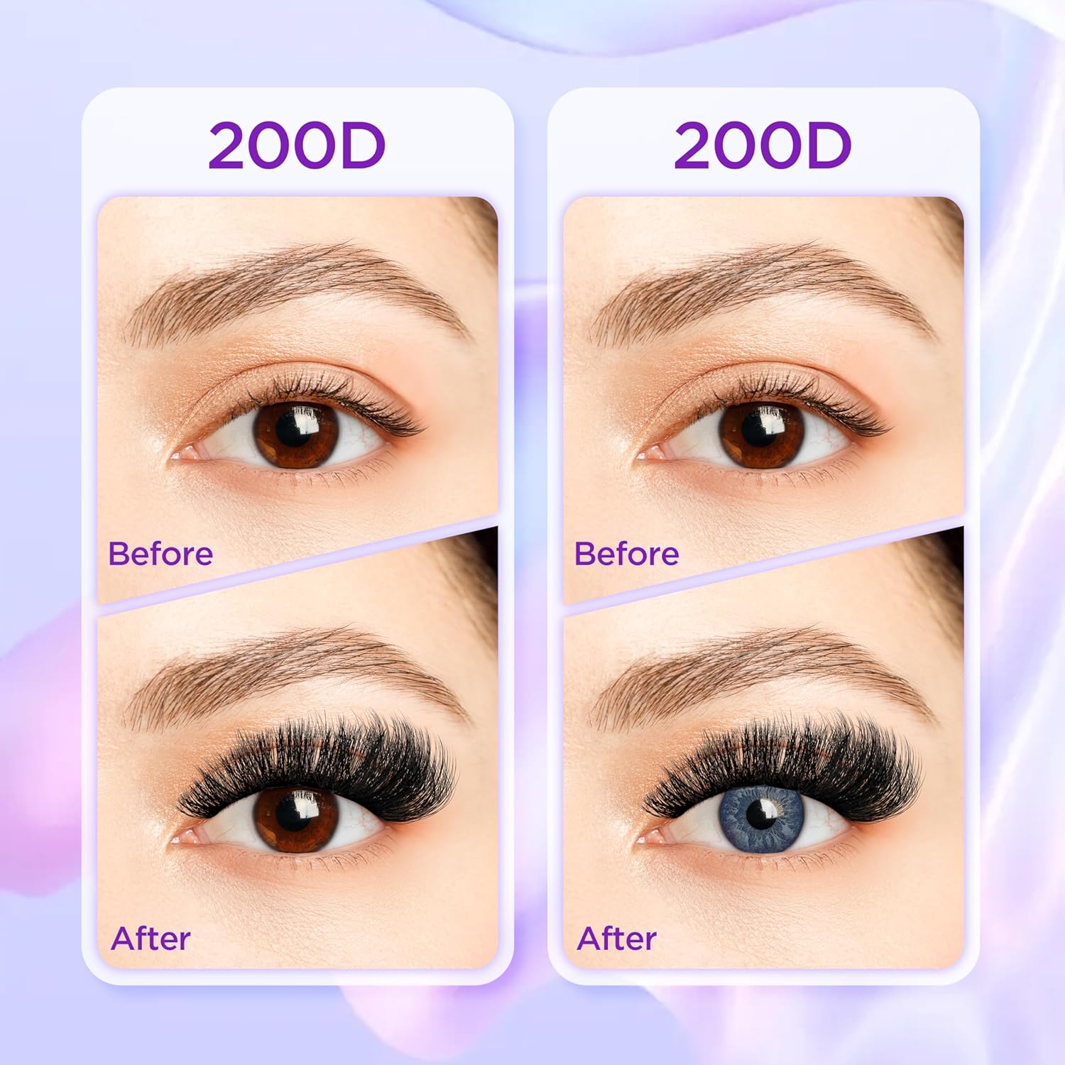 Lash Extension Kit DIY Lash Clusters Kit Eyelash Extensions Individual Lashes Extensions with (Lash Bond and Seal,Tweezers,280Pcs, 200D,10-18mm)