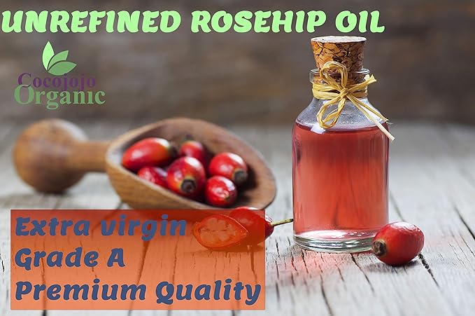 cocojojo Rosehip Oil for Face, Rose Oil for Face, Rose Hip Oil for Face, Rosehip Oil, Pure Unrefined Cold Pressed All Natural for Hair Skin Face Body Nails - 16 Oz