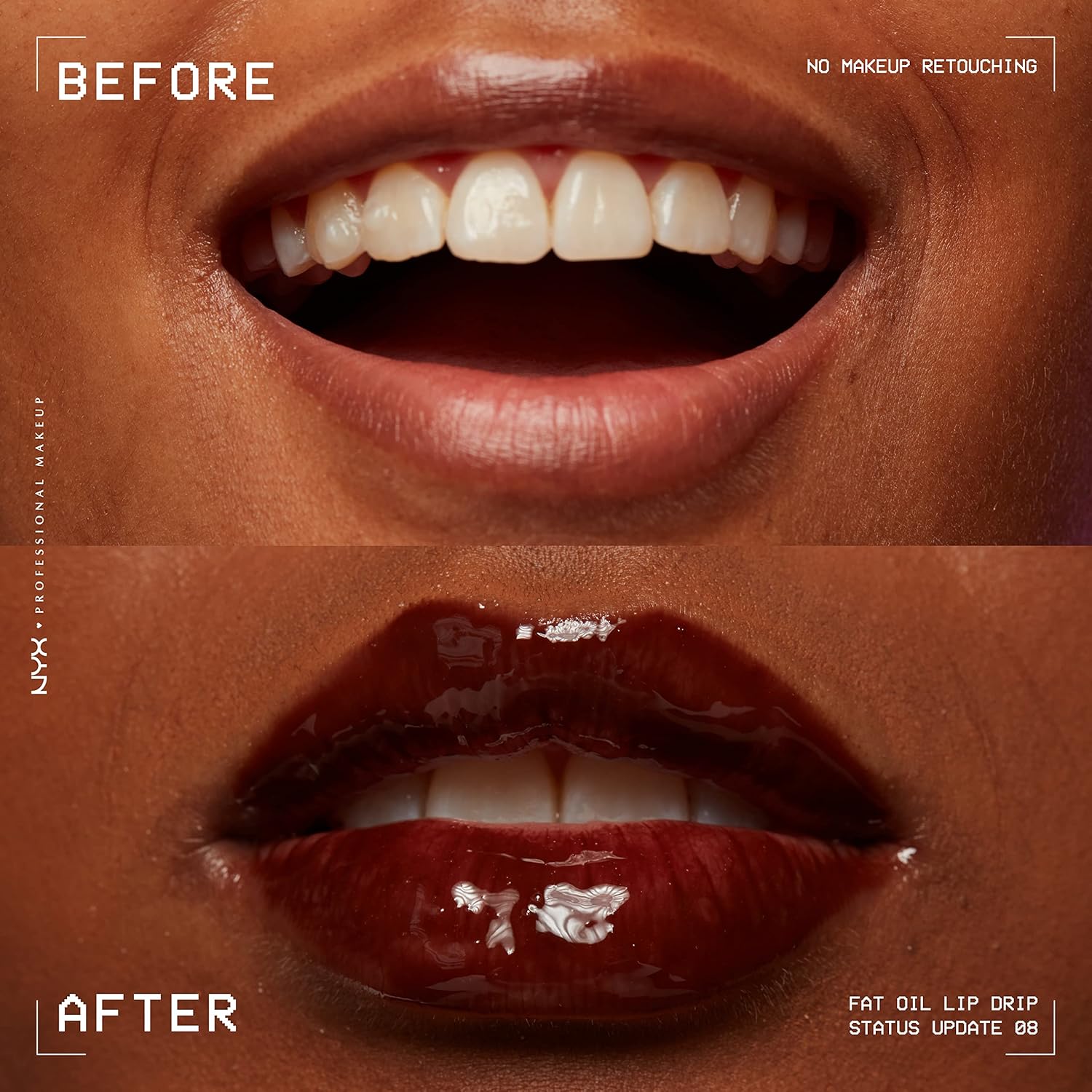 NYX PROFESSIONAL MAKEUP Fat Oil Lip Drip, Moisturizing Lip Oil Gloss, Vegan Tinted Formula, Up to 12 HR Hydration - Status Update (Rich Chocolate)