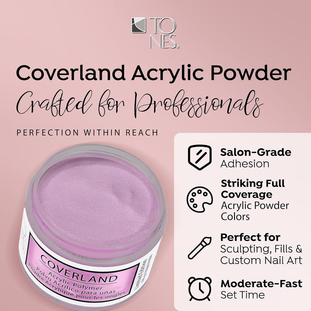 Tones Coverland Acrylic Nail Powder "I'm Alive" - Limited Edition Acrylic Powder for Nail Design, Sculpting, and Masking Nail Bed Imperfections - Professional Acrylic Nail Supplies - (1.5 Oz)