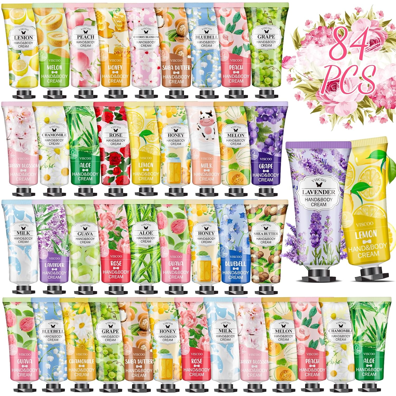 84 Pack Bulk Hand Cream Gifts Set for Women,End of Year Teacher Gifts,Teacher Appreciation Gifts,Graduation Gifts,Bridesmaid Gifts,Mom Gifts,Moisturizing Hand Lotion Travel Size Birthday Gifts