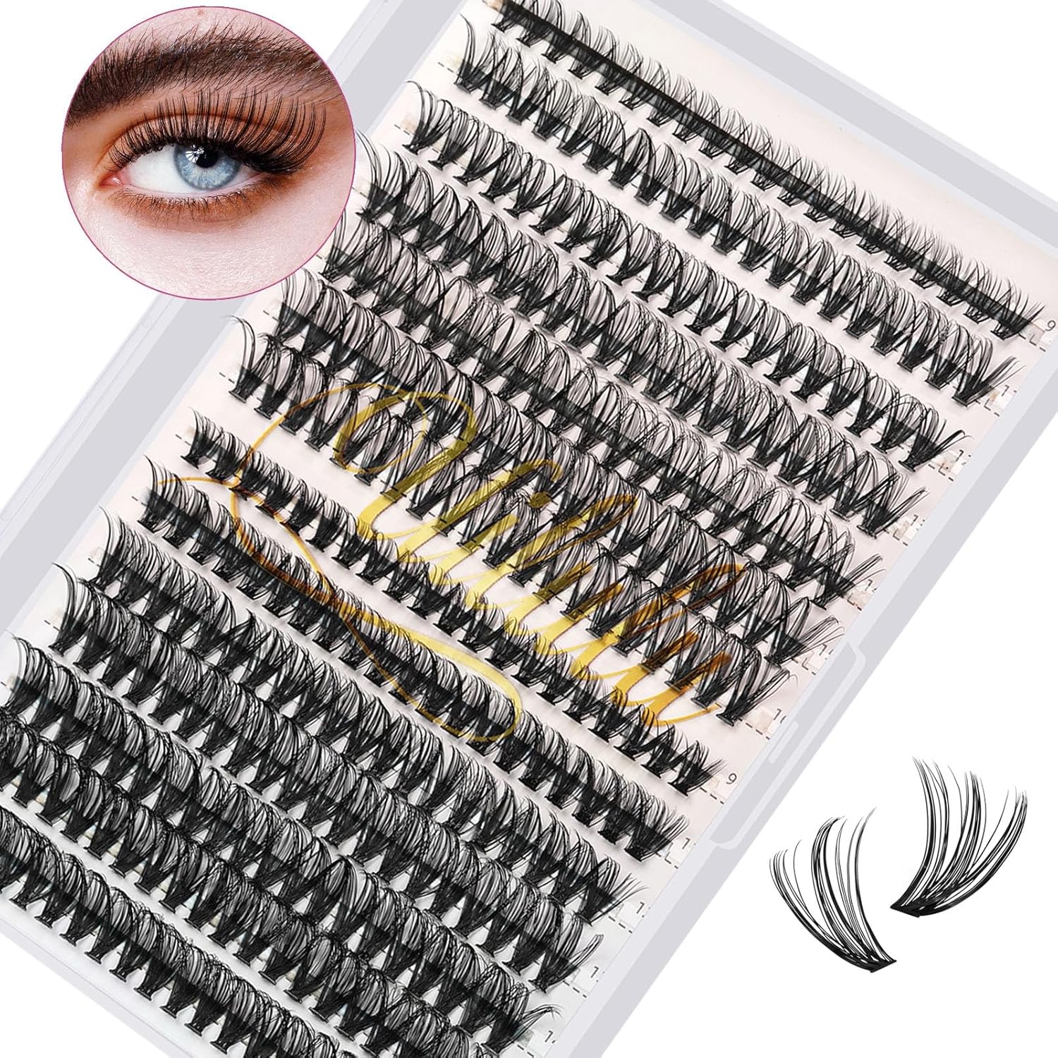Lash Clusters Individual Lashes D Curl 30+40D 0.07D 9-16 MIX 280 Clusters Lashes DIY Lash Extensions at Home False Lashes Wispy Eye Lash Clusters