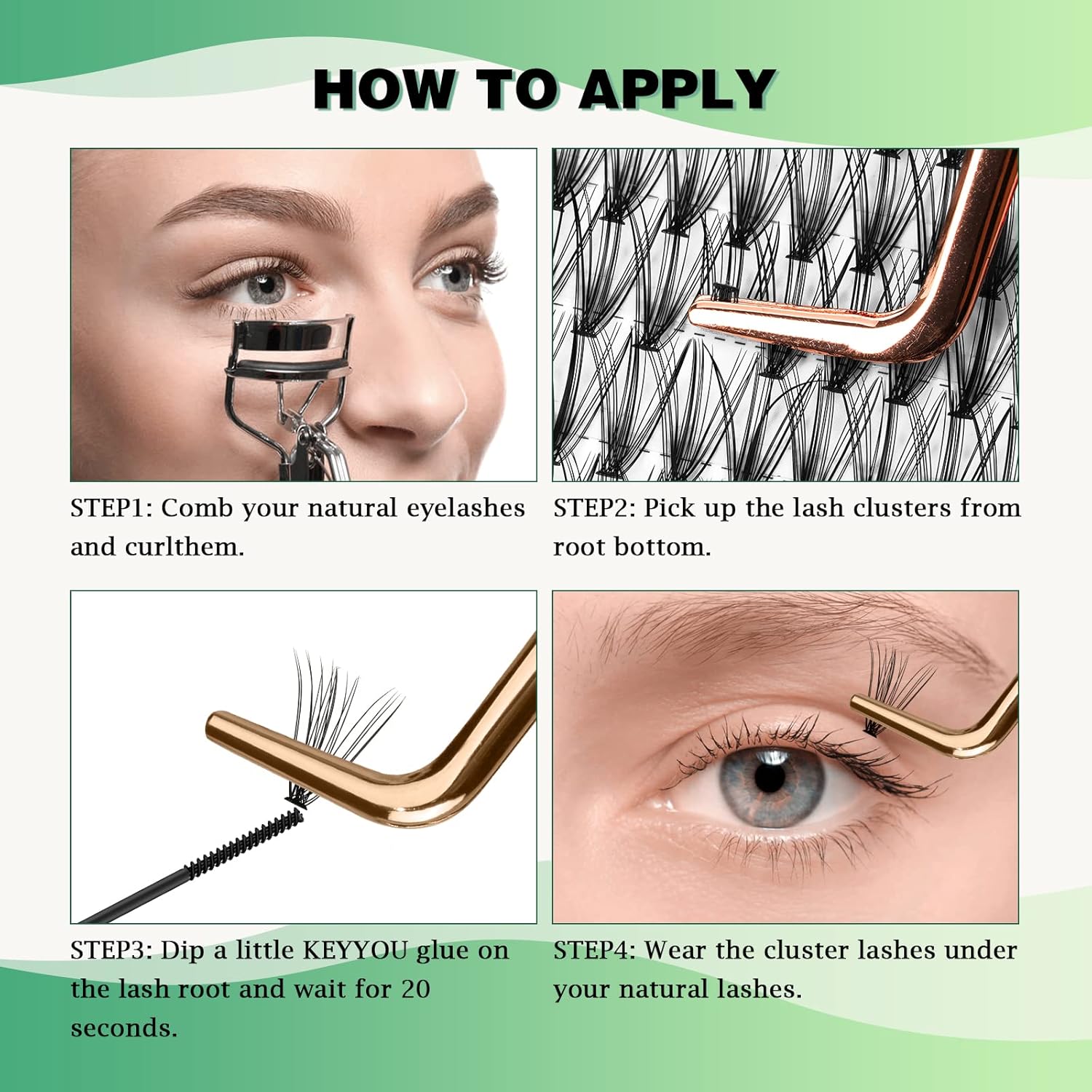 Lash Clusters 300Pcs Individual Lashes 20D 0.07C Curl 9-18MIX Lash Extensions Clusters Lashes Soft&Natural False Eyelashes Individual DIY Eyelash Extension at Home(20D-0.07C,9-18MIX)