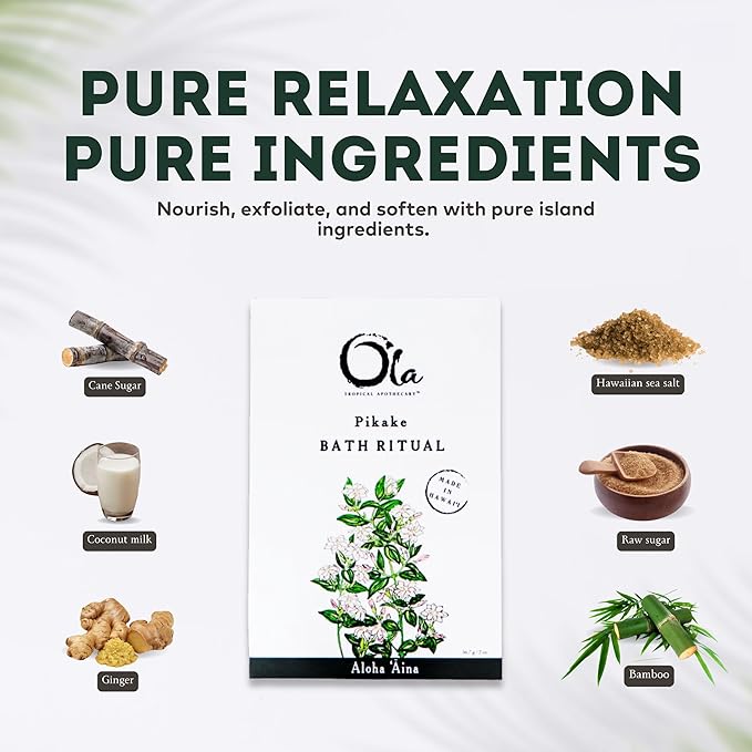 Ola Tropical Apothecary Pikake Scented Hawaiian Sea Salt Bath Rituals - 2 oz