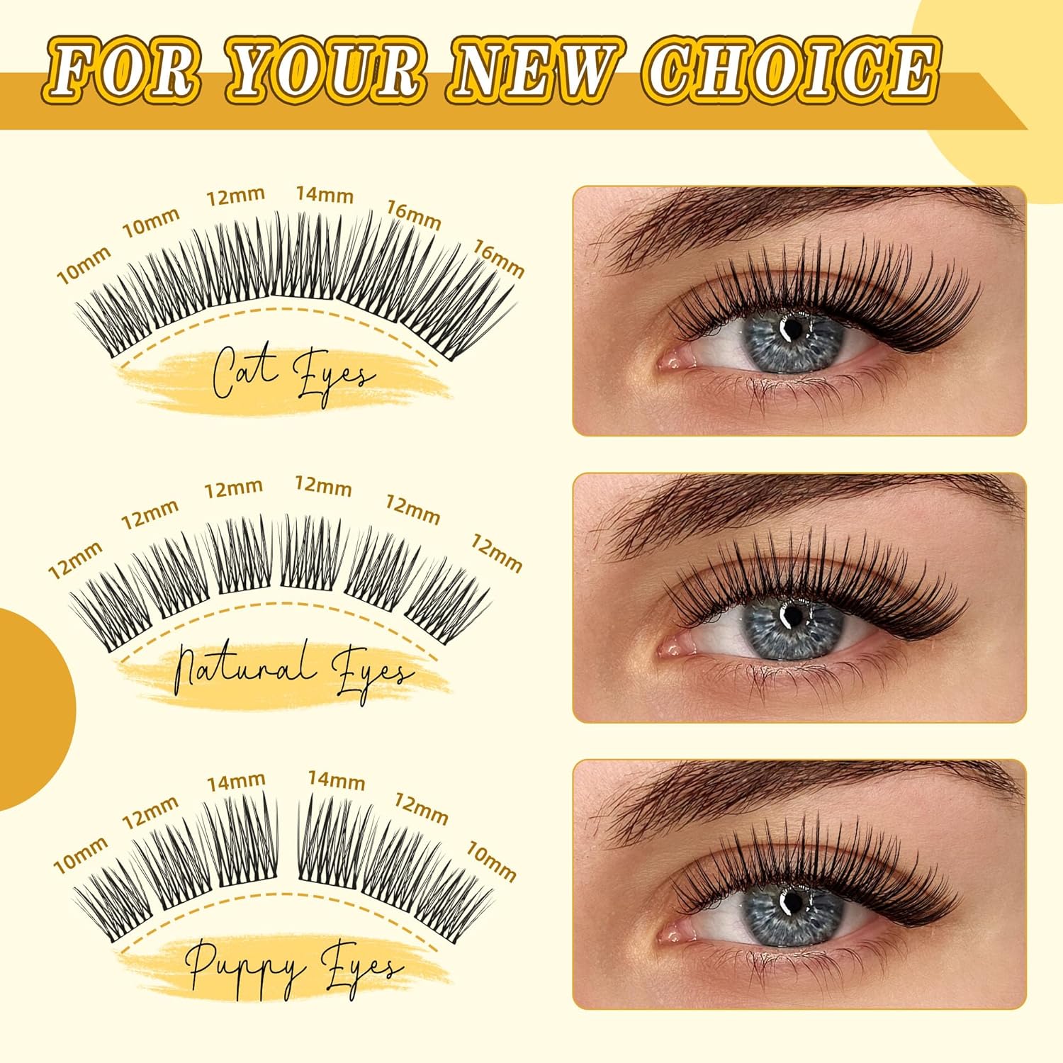 Eyelash Cluster 10-18mm Wispy Eyelash Clusters D Curl DIY Lash Extension Natural Lash Clusters Individual Lashes (LF05 Lashes Only)