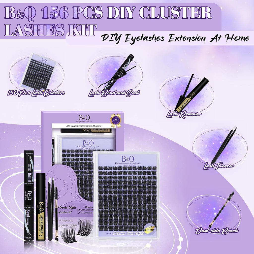 B&Qaugen Lash Clusters B42 DIY Eyelash Extensions(B42,8-18MIX)