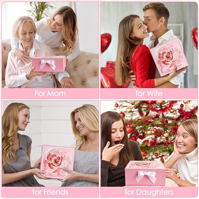 Mother's Day Gifts，Rose Spa Gifts Set, Bath Gifts Set for Women, Relaxing Spa Gift Basket for Women, Self Care Package, Home Spa Products, Birthday Gifts for Mom Mother's Day (Rose)