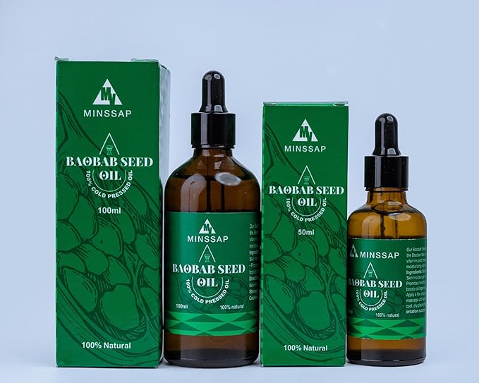 Minssap Ventures 3.4 fl oz Natural and Pure, Cold-Pressed Baobab Oil