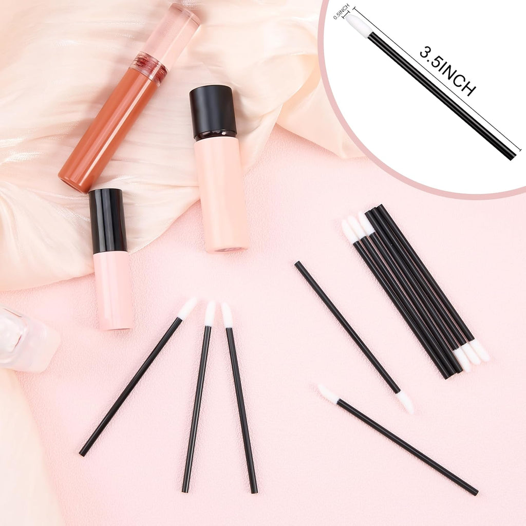 Lip Applicators Disposable - 1800 Pcs Black Lip Brush & Mascara Wands for All Types of Lipsticks, Makeup, Eyebrow Drawing, Lip Coloring & Eyelash Care with Smooth Rod Body & Soft Fibers