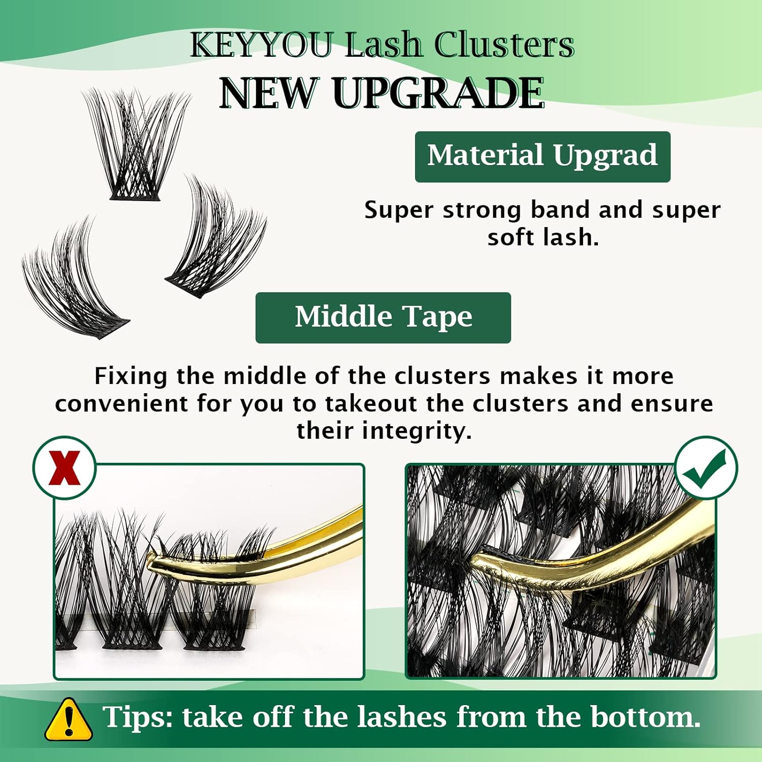 Lash Clusters 96pcs Individual Lashes Y01 C Curl 16mm Cluster Lashes KEYYOU Volume Wispy Lash Extension Soft&Comfortable Easy DIY at Home(Y01,C-16mm)