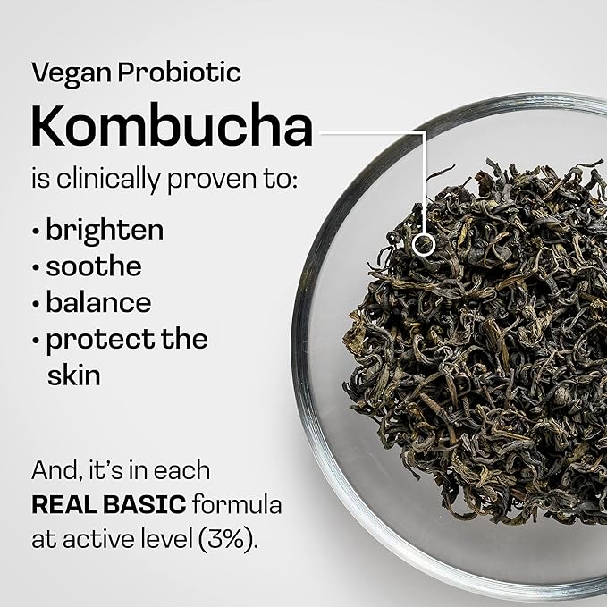 Skin Serum for Brighter and Even Skin with Vitamin C, Ferulic Acid & Vegan Probiotic Kombucha 1 oz. - Vitamin C Serum for Face & Even Skin Tone Serum