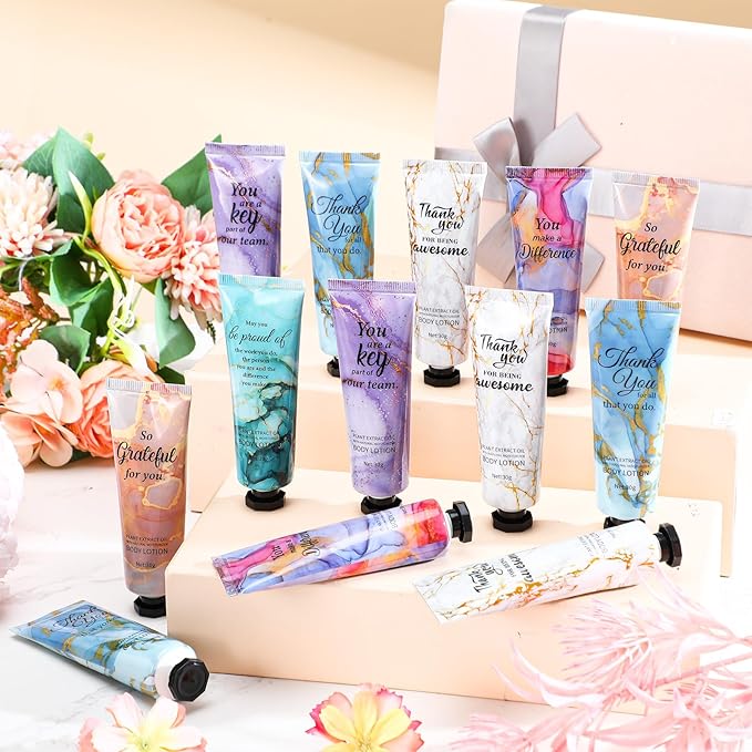 24pcs Mini Body Lotion Bulk Employee Appreciation Gifts in Bulk Mother's Day Travel Size Body Lotion Thank You Inspirational Gifts for Coworker Employees Team Women Moisturizing Staff