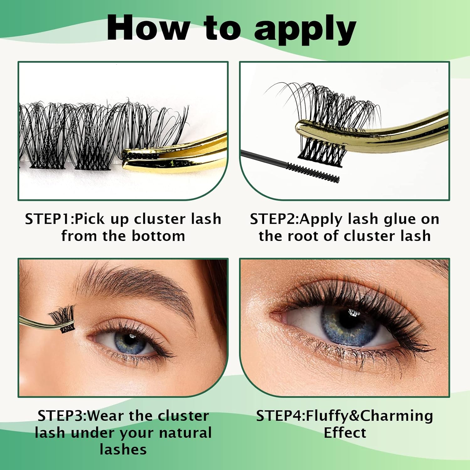 Lash Clusters 96pcs Individual Lashes Y11 D Curl 14mm Cluster Lashes KEYYOU Volume Wispy Lash Extension Soft&Comfortable Easy DIY at Home(Y11 D-14mm)