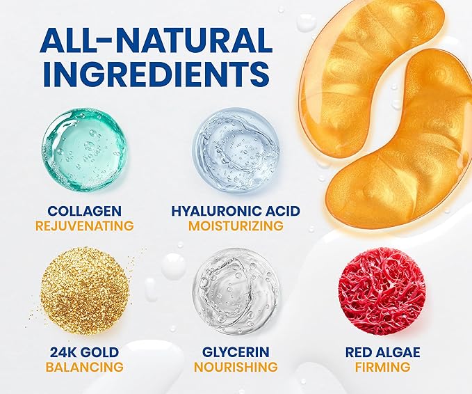 Stylia Under Eye Patches for Dark Circles and Puffy Eyes (15 Pairs) - 24k Gold Collagen Mask with Hyaluronic Acid, Eye Masks for Dark Circles and Puffiness, Gifts for Women, Valentines Day Gifts