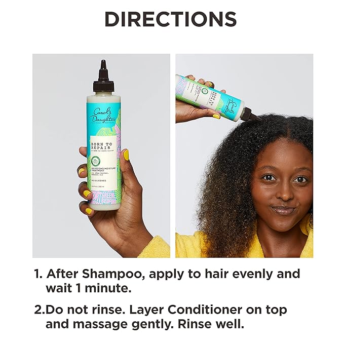 Carol's Daughter Born To Repair 60-Second Moisture Hair Treatment, Hydrating, Detangling Hair Care for Curls with Shea Butter, 6.8 Fl Oz
