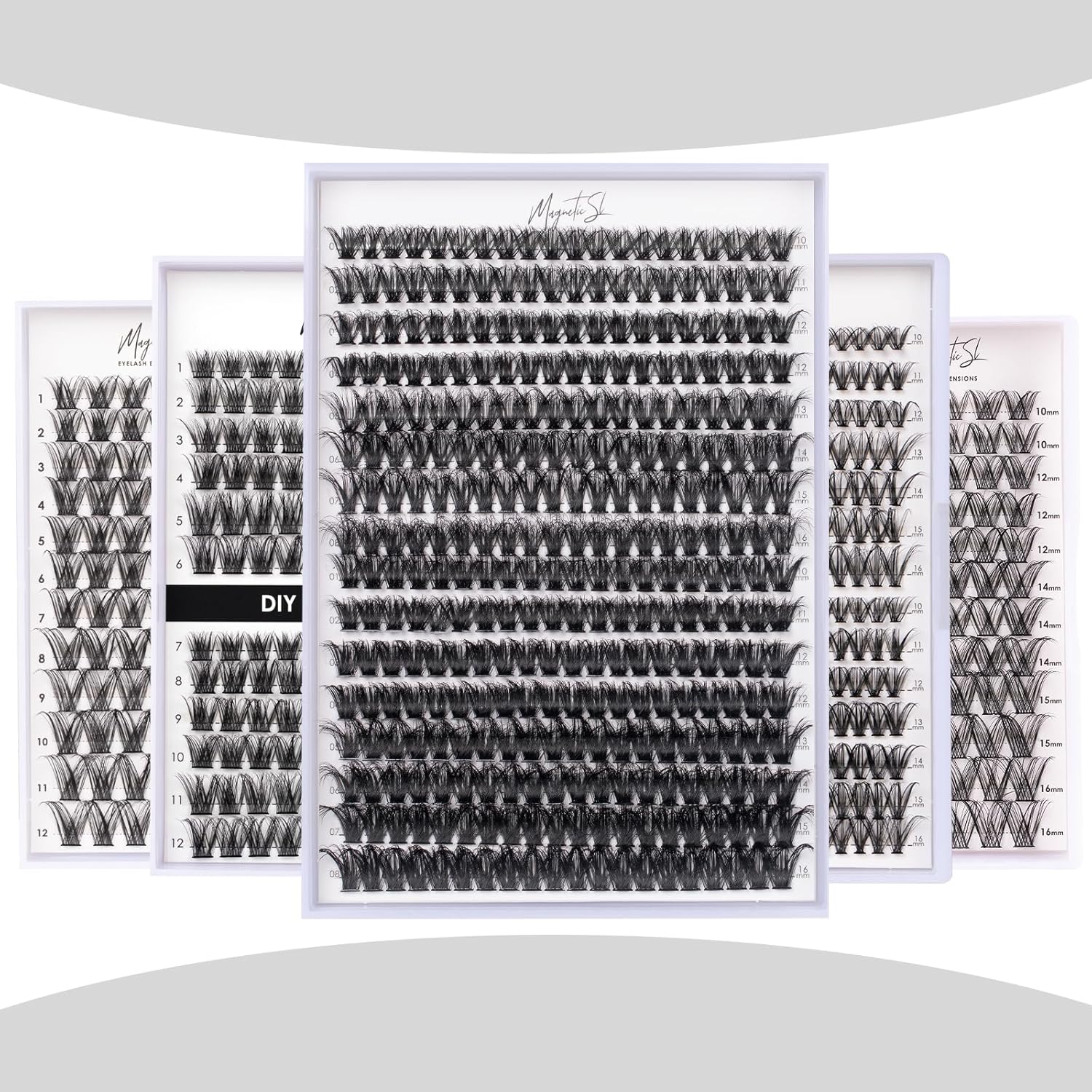 DIY Lash Extensions Kit 320pcs Individual Lashes Clusters 60D 80D D Curl Eyelash Extension Kit with Applicator and Lash Bond&Seal,Clusters Lash Glue Remover For False Eyelash Mix 10-16mm (60D+80D KIT)