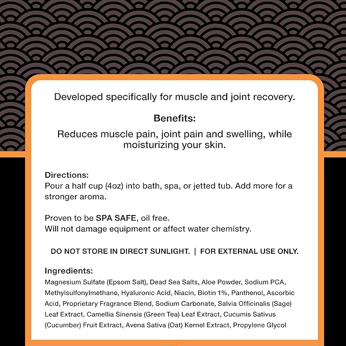 Relax Spa & Bath, Epsom & Dead Sea Salts, Aromatherapy Bath Salts for Hot Tub, Bath, or Spa, Infused with Magnesium, Recover Athletic Soak Therapy