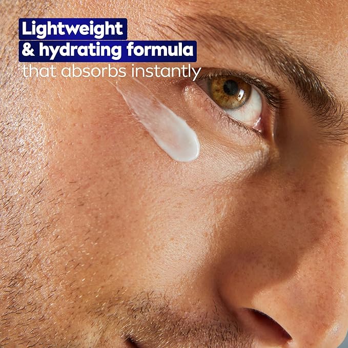 NIVEA Men Age Defense Eye Cream with Hyaluronic Acid, Skin Care Gifts for Dad, 24-Hour Hydrating Under Eye Cream for Men Helps Reduce Look of Crow's Feet, Fine Lines and Dark Circles, 0.5 Fl Oz Tube